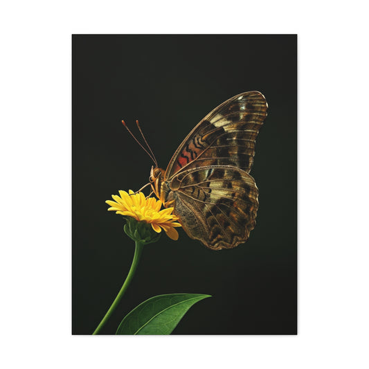Golden Meadow Butterfly On Yellow Blossom Wall Art & Canvas Prints