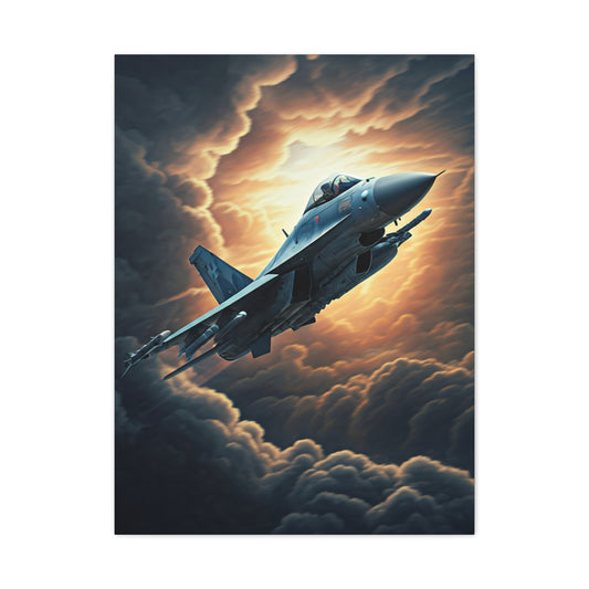 Sunset lone Aircraft Sky Wall Art & Canvas Prints .
