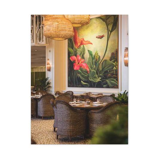Tropical Flora and Fauna Resort Restaurant Wall Art & Canvas Print
