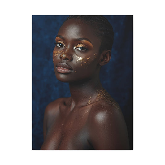 Minimal Gold Highlight Portrait Wall Art & Canvas Print