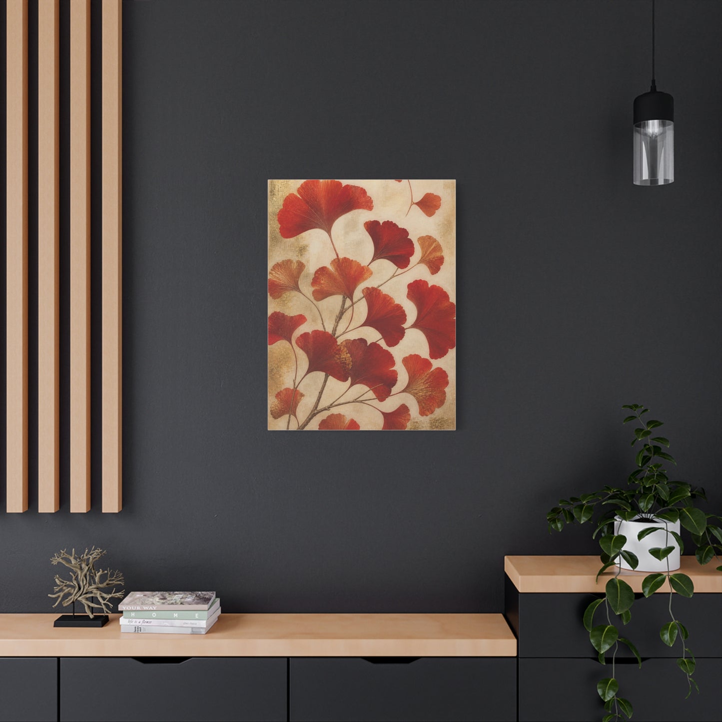 Red Ginkgo Botanical Composition Wall Art & Canvas Print