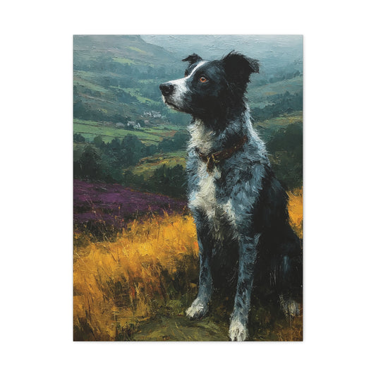 Border Collie Highland Landscape Wall Art & Canvas Print