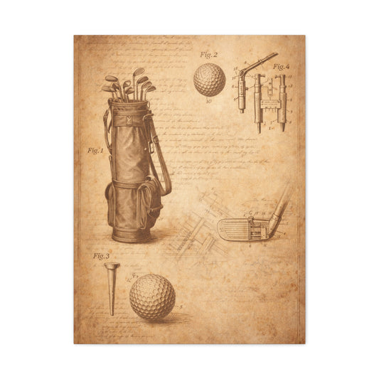 Vintage Golf Equipment Patent Study Wall Art & Canvas Print
