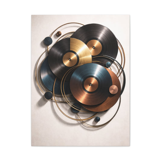 Abstract Vinyl Orbit Sculpture Wall Art & Canvas Print