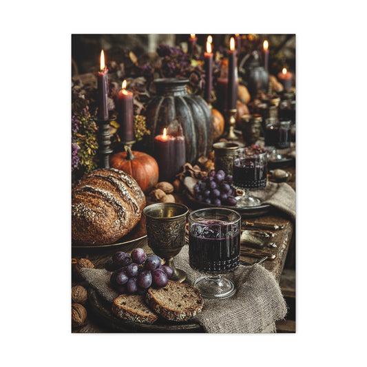 Autumn Harvest Feast Table Wall Art & Canvas Print