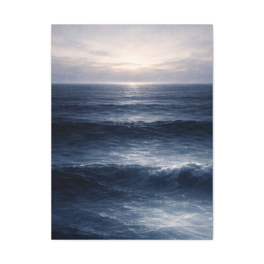 Calm Navy Ocean Horizon Wall Art & Canvas Print