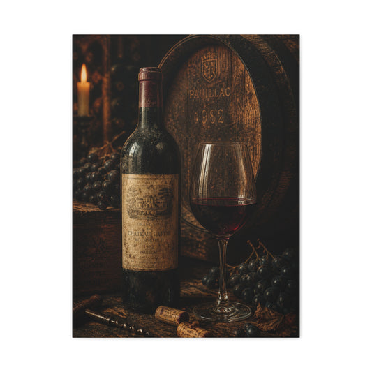 Vintage Red Wine Cellar Still Life Wall Art & Canvas Print