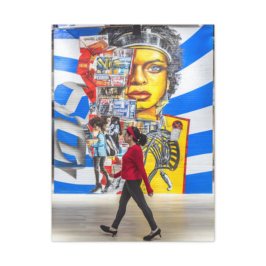 Urban Collage Mural Portrait Wall Art & Canvas Print