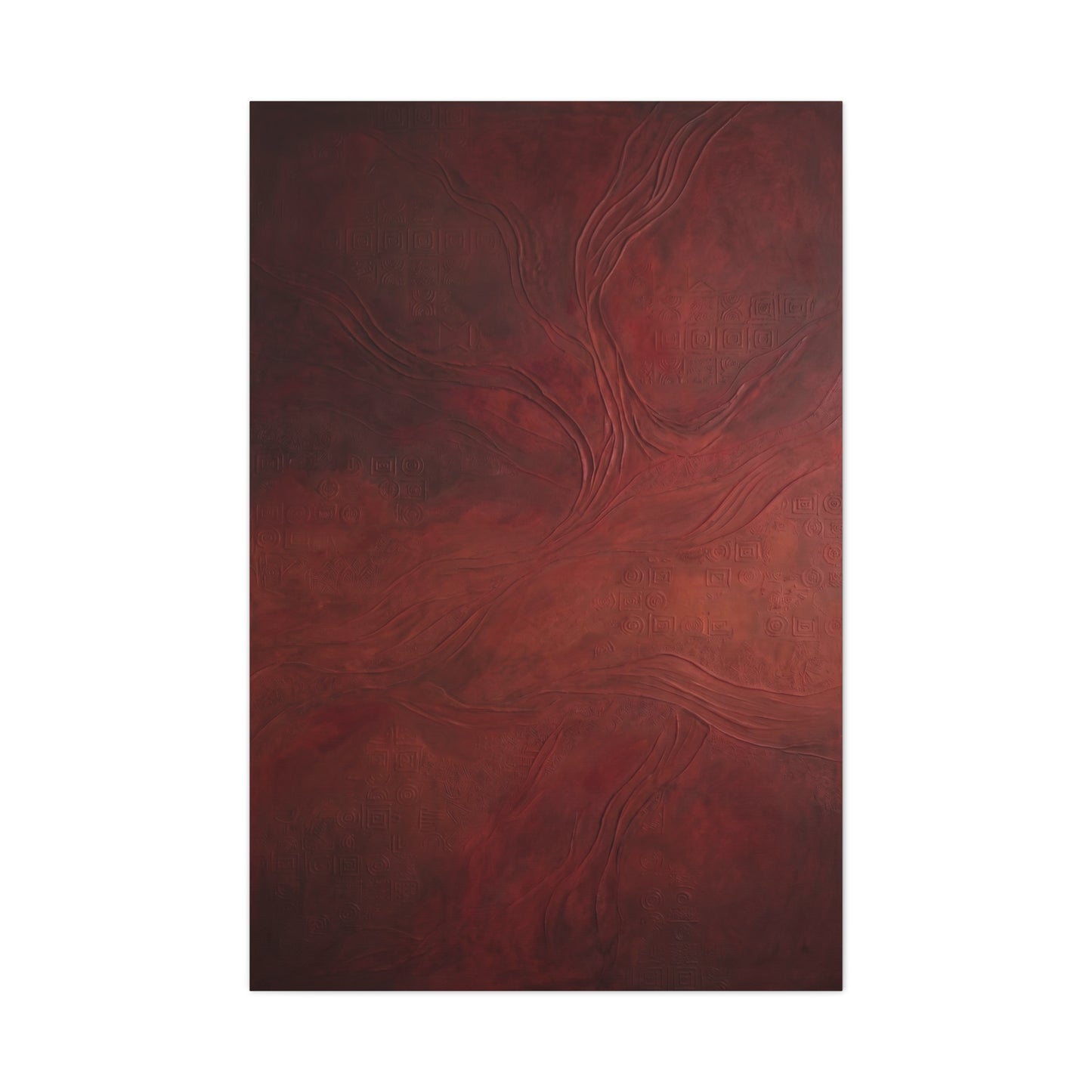 Earthy Red Wabi-Sabi Texture Abstraction Wall Art & Canvas Print