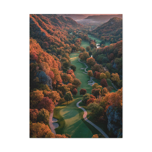 Autumn Valley Golf Course Aerial Wall Art & Canvas Print
