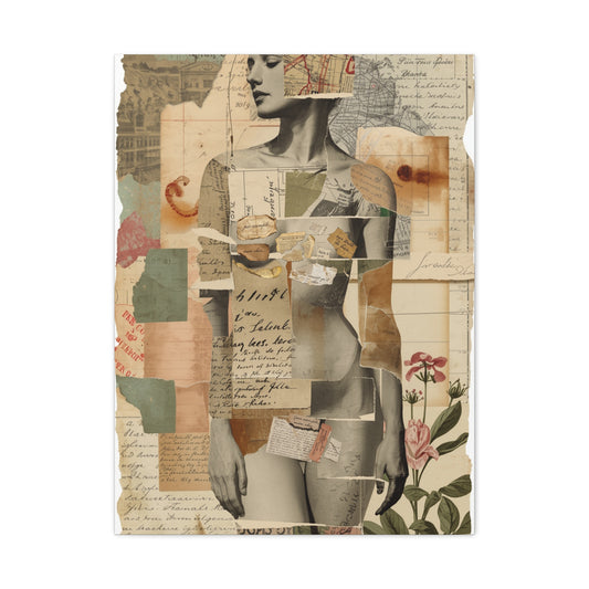 Mixed Media Nude Composition Wall Art & Canvas Print
