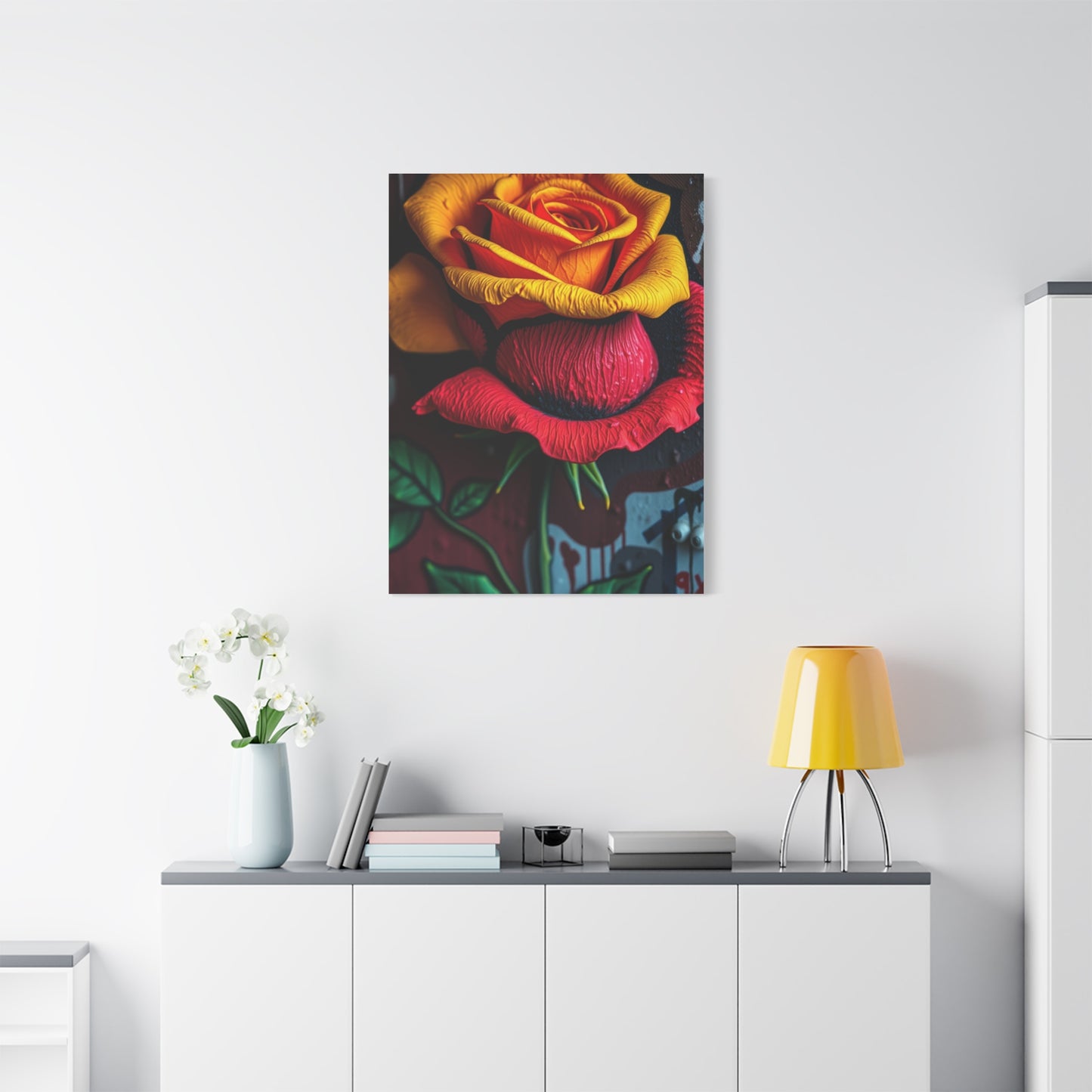 Opulent Petal Graffiti Canvas Wall Art & Canvas Print