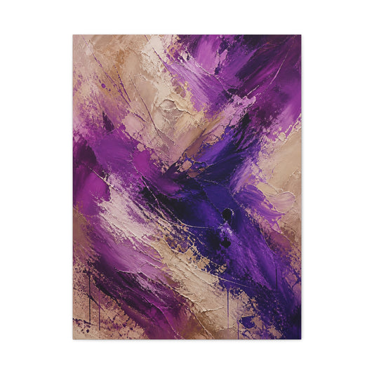 Purple Abstract Expressionist Texture Wall Art & Canvas Print