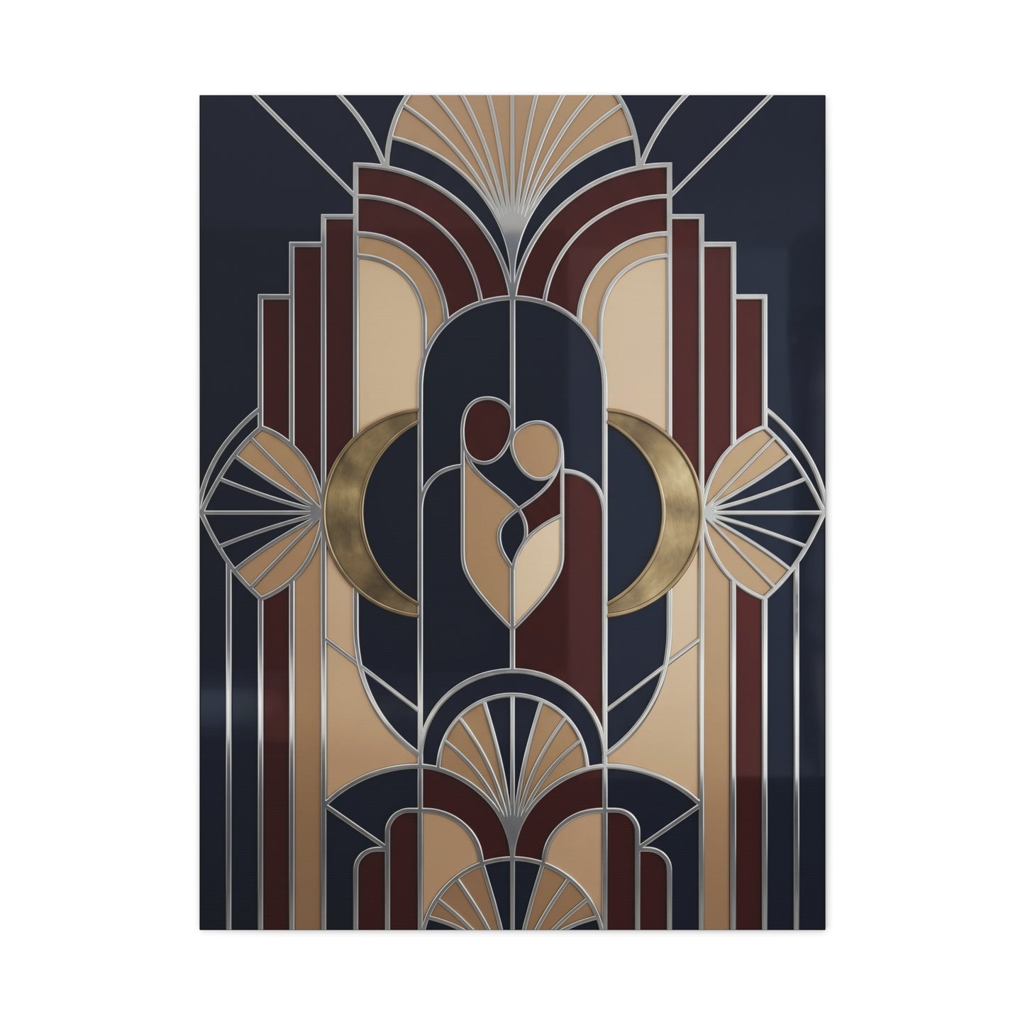 Neo-Deco Geometric Romance Composition Wall Art & Canvas Print