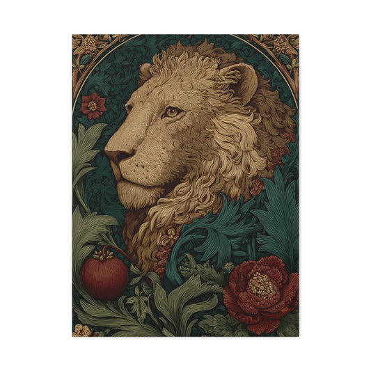 Ornamental Lion Botanical Heritage Wall Art & Canvas Print