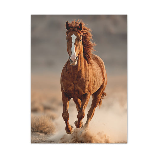 Running Chestnut Stallion Power Wall Art & Canvas Print
