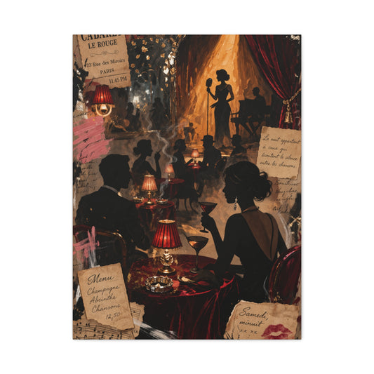 Cabaret Night Collage Scene Wall Art & Canvas Print