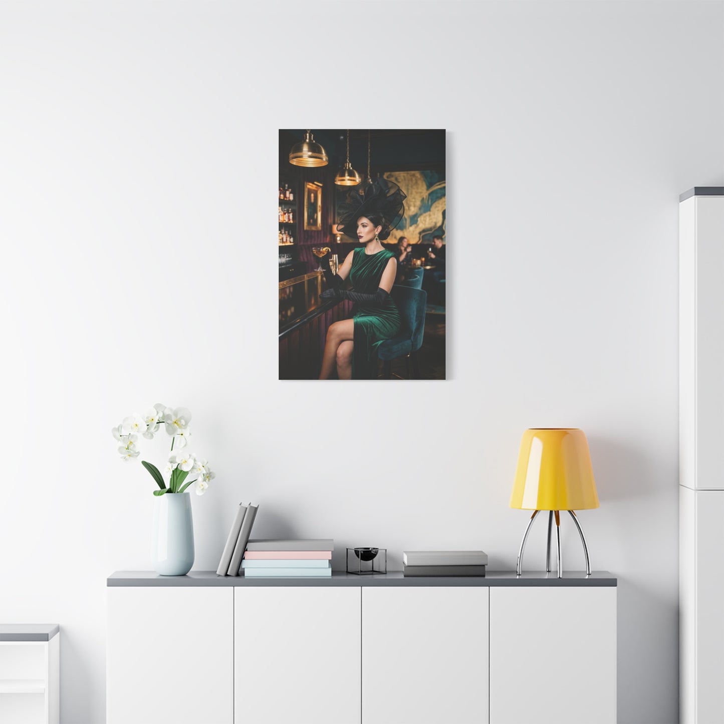Couture Bar Lounge Woman Portrait Wall Art & Canvas Print