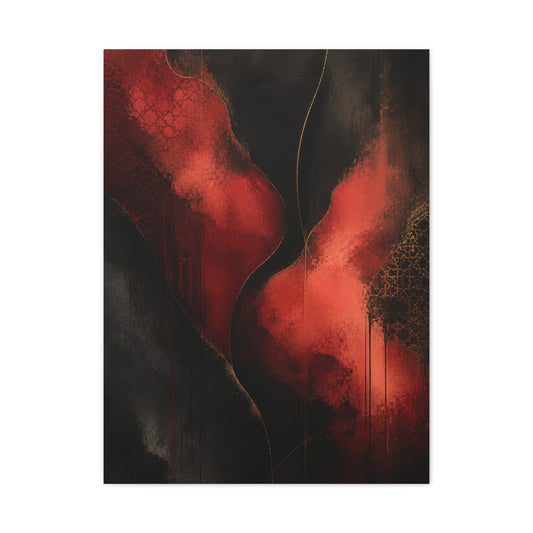 Red and Black Luxury Abstract Flow Wall Art & Canvas Print