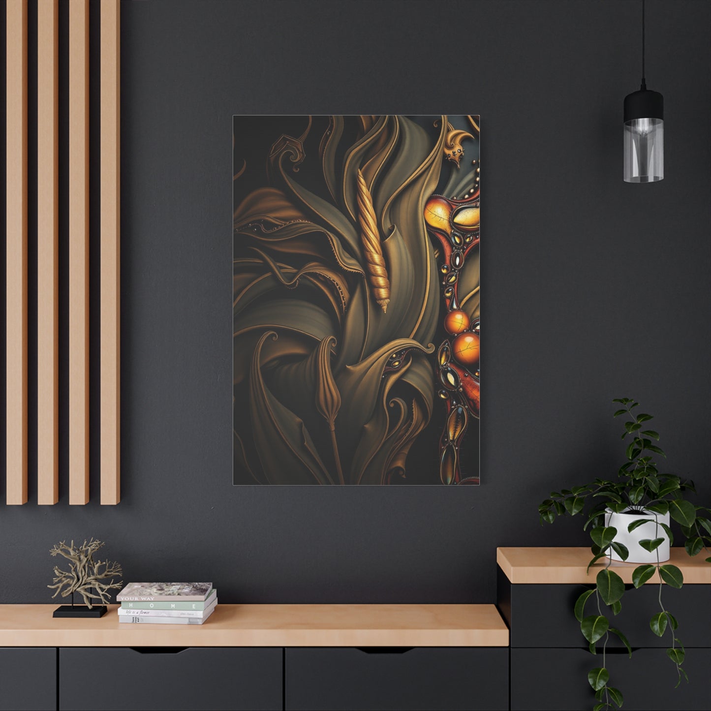 Vision Black & Beige Art Art Wall Art & Canvas Print
