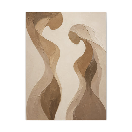 Abstract Earth Tone Lovers Flow Wall Art & Canvas Print