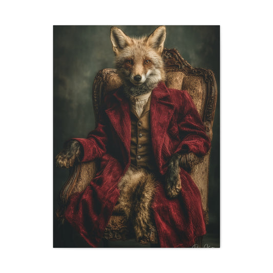 Gentleman Fox Aristocratic Portrait Wall Art & Canvas Print