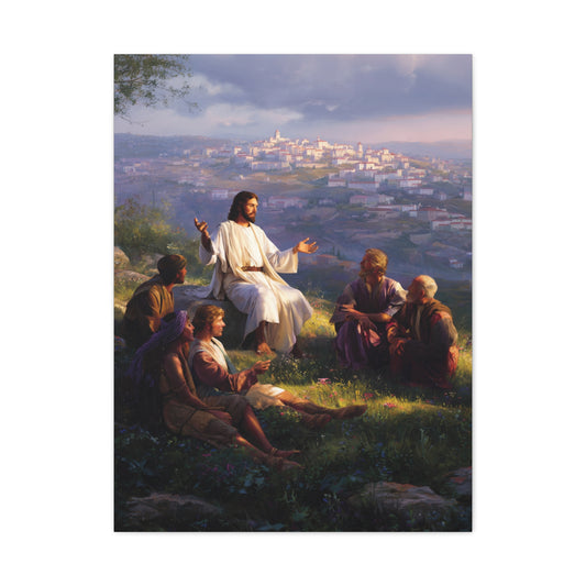 Christ Teaching the Disciples Above Jerusalem Wall Art & Canvas Print
