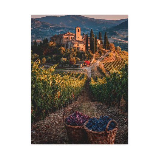Tuscan Estate Vineyard View Wall Art & Canvas Print