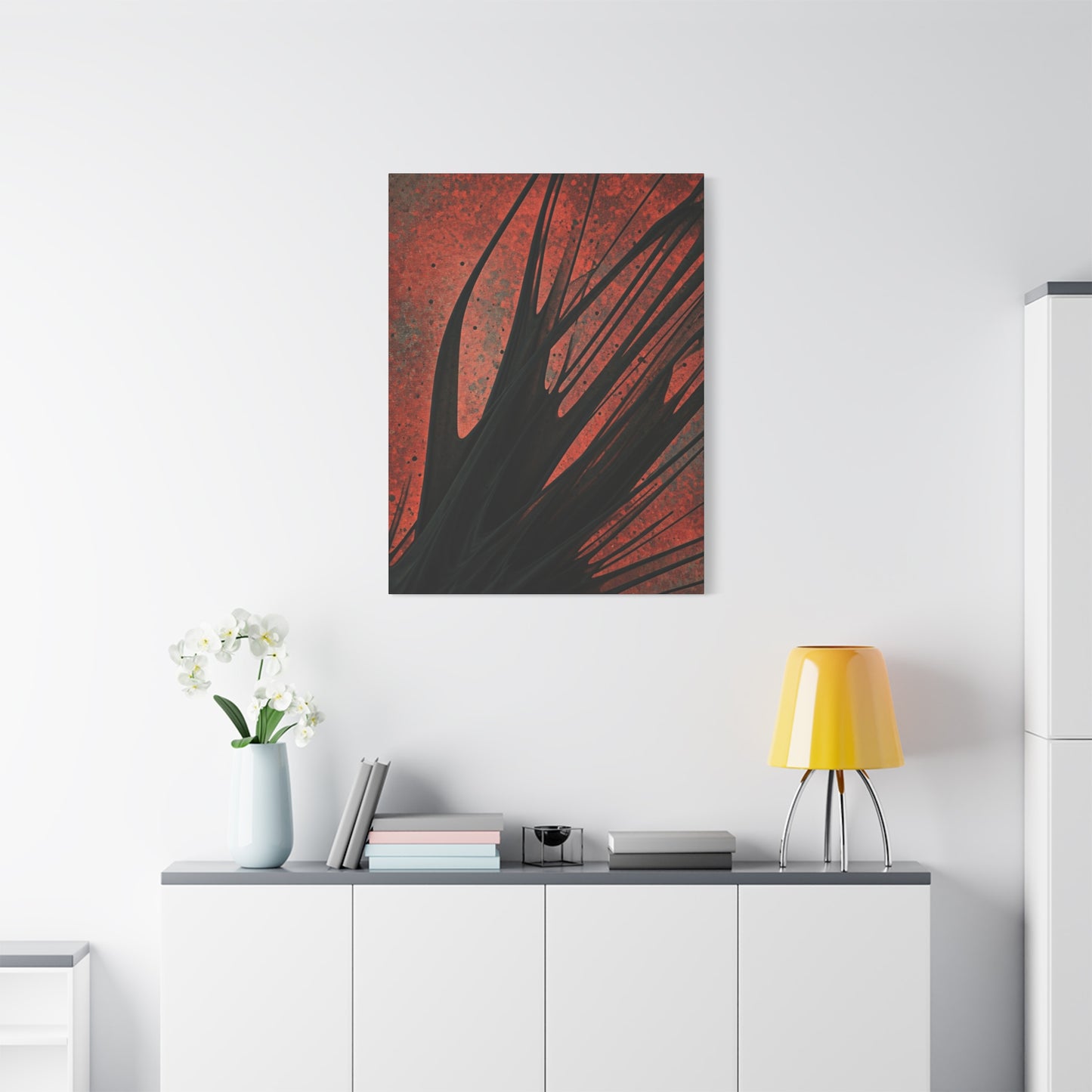 Crimson Motion Abstract Wall Art & Canvas Prints