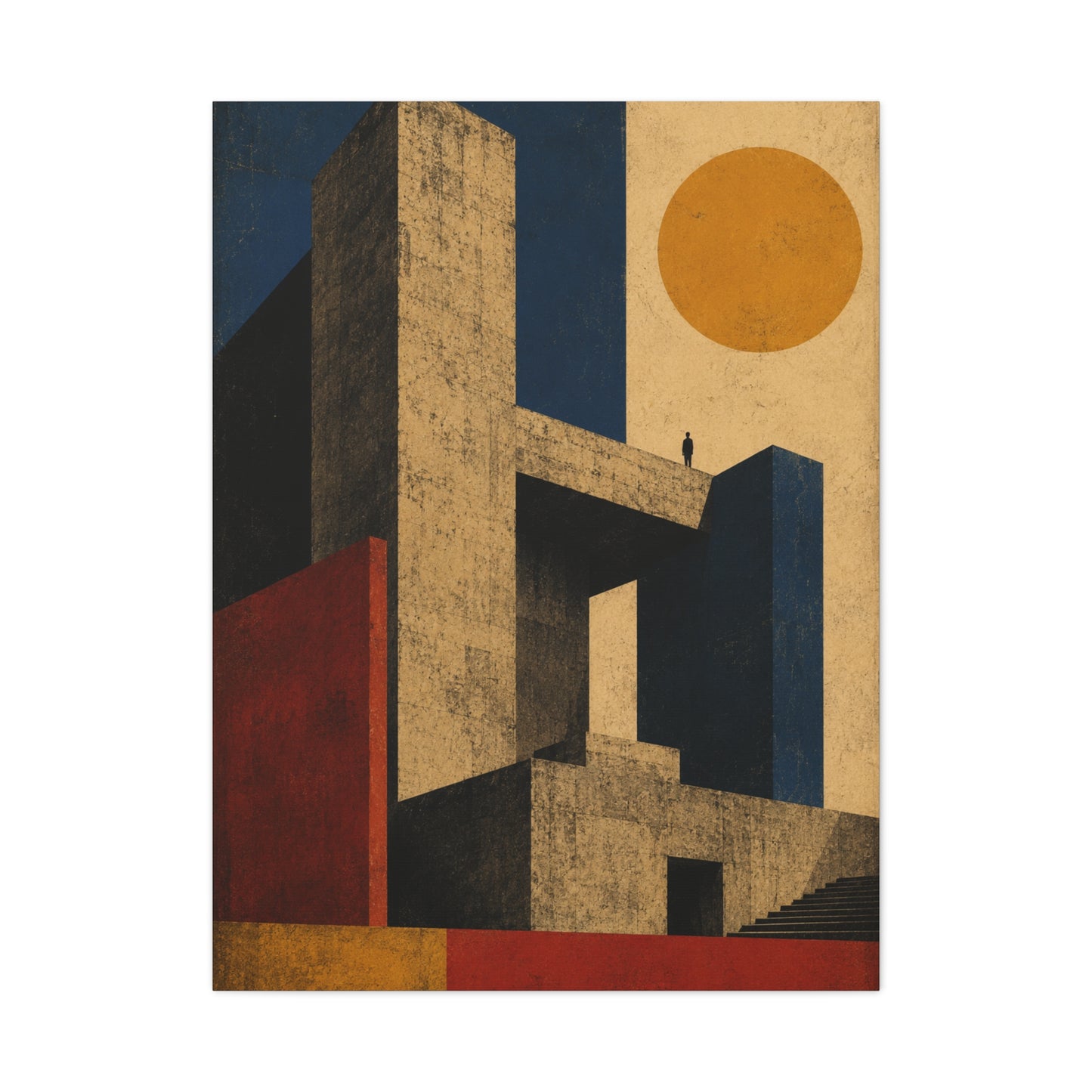 Monolithic Brutalist Architecture Study Wall Art & Canvas Print