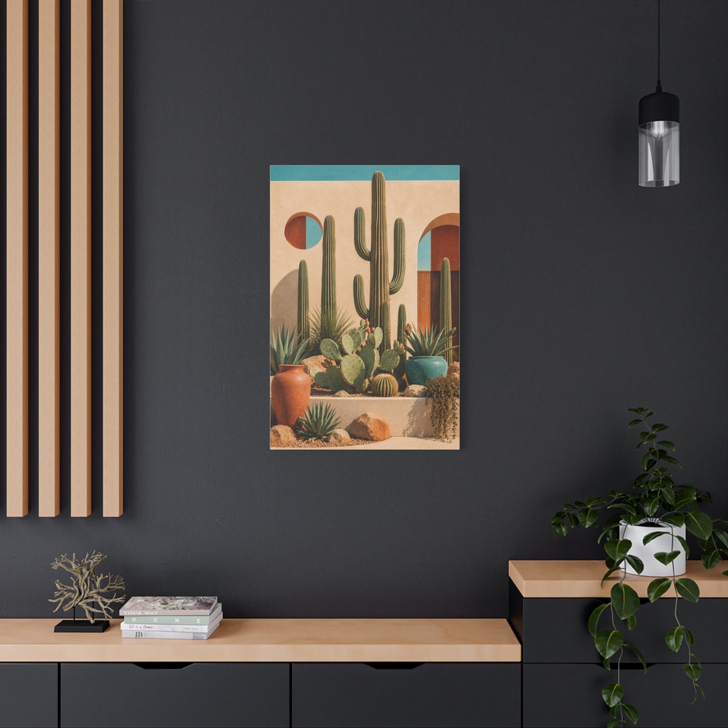 Desert Modern Cactus Garden Southwest Wall Art & Canvas Print