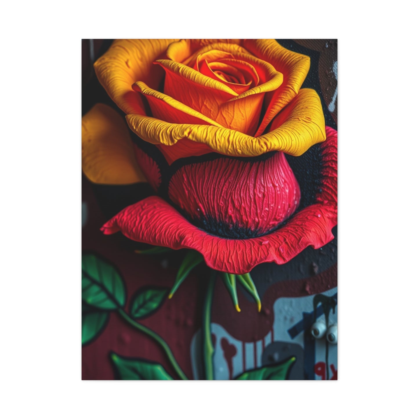 Opulent Petal Graffiti Canvas Wall Art & Canvas Print