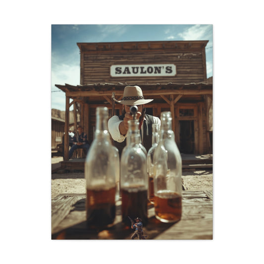 Saloon Bottle Shooting Challenge Wall Art & Canvas Print