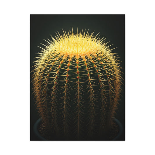 Golden Crown Cactus Portrait Wall Art & Canvas Prints
