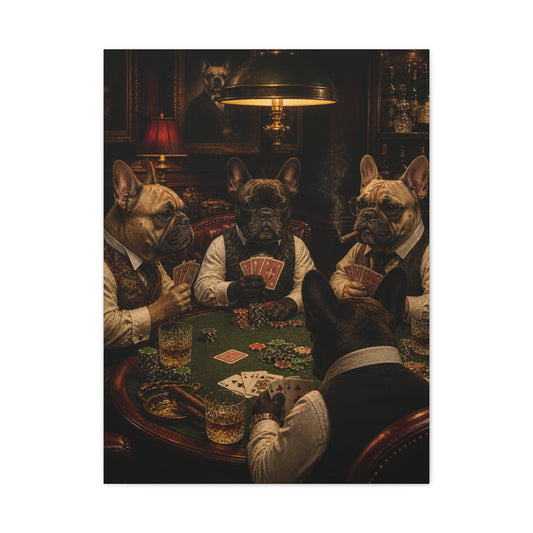 French Bulldog Poker Club Wall Art & Canvas Print
