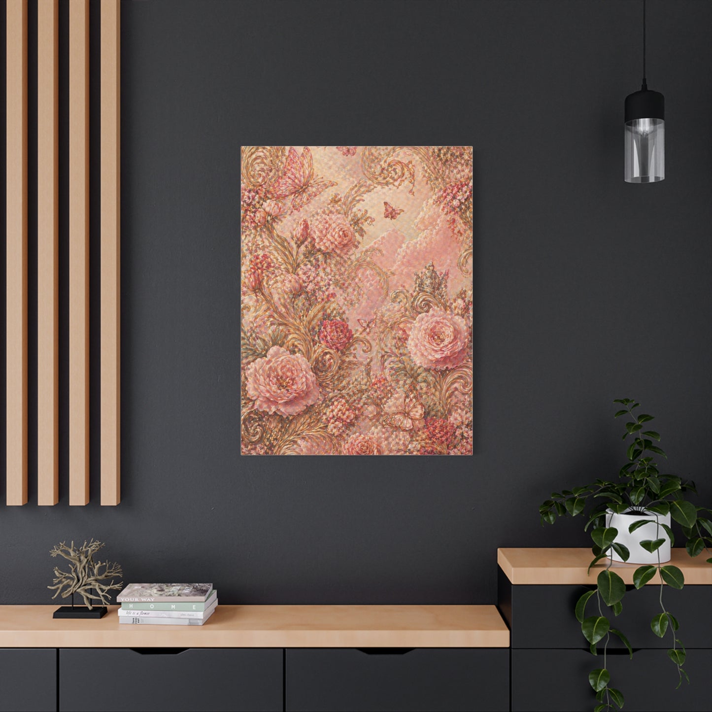 Blush Rococo Floral Fantasy Wall Art & Canvas Print