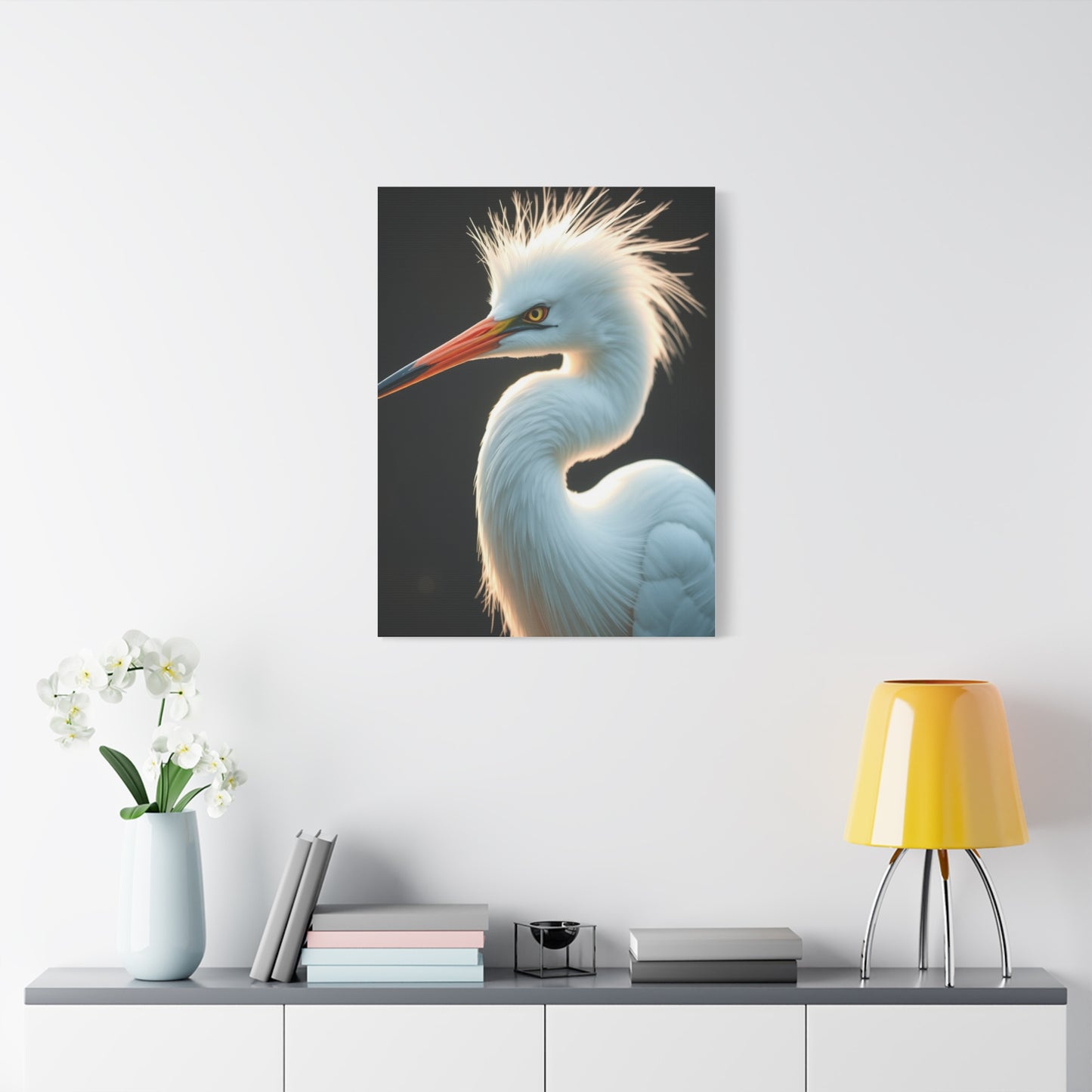 Vision Egret Art Art Wall Art & Canvas Print