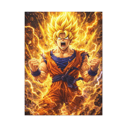 Goku Super Saiyan Power Awakening Wall Art & Canvas Print