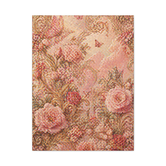 Blush Rococo Floral Fantasy Wall Art & Canvas Print