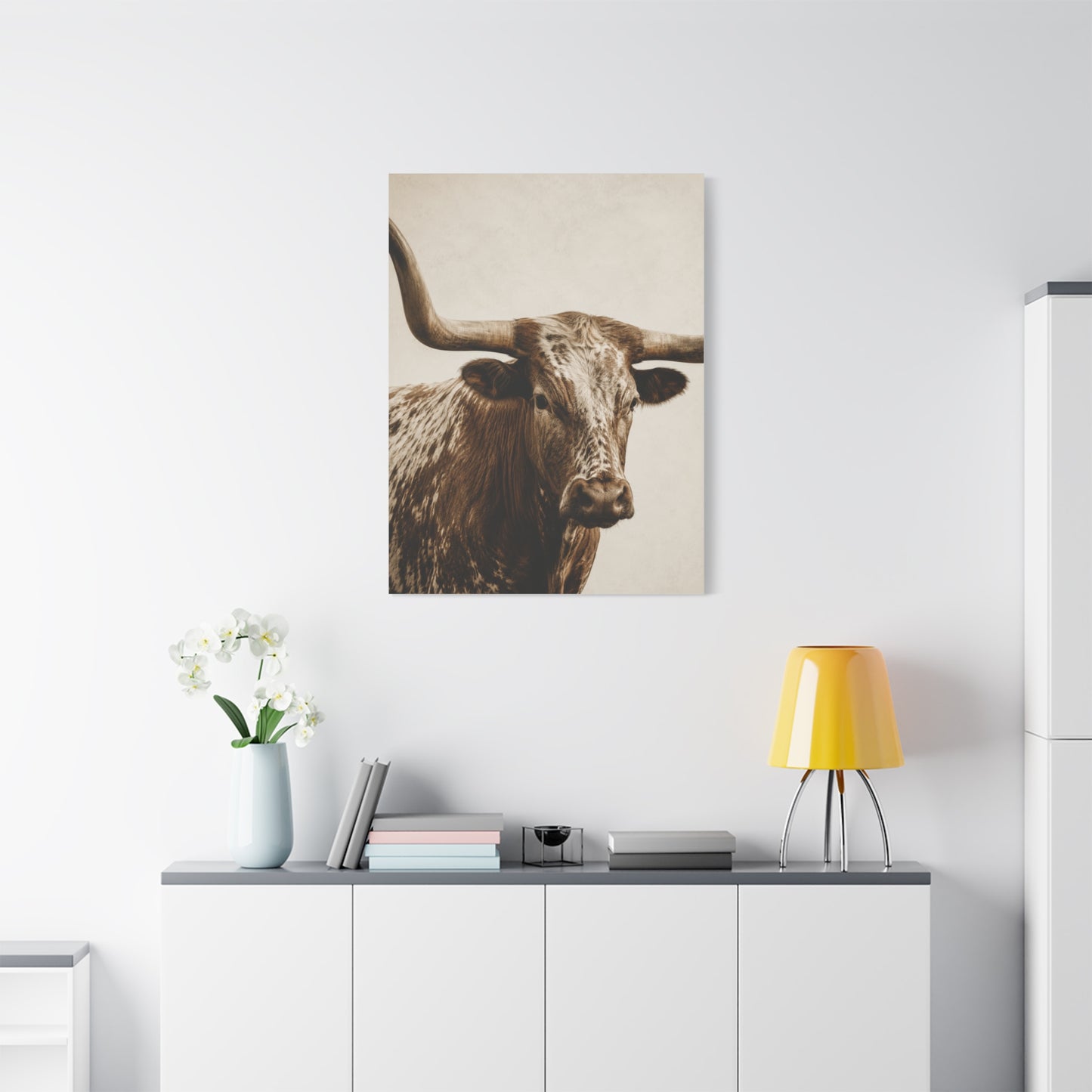 Texas Longhorn Heritage Portrait Wall Art & Canvas Print