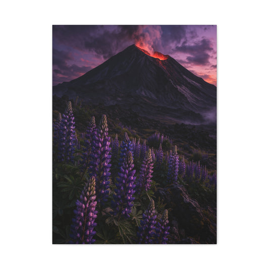 Volcanic Twilight & Wild Lupines Wall Art & Canvas Print