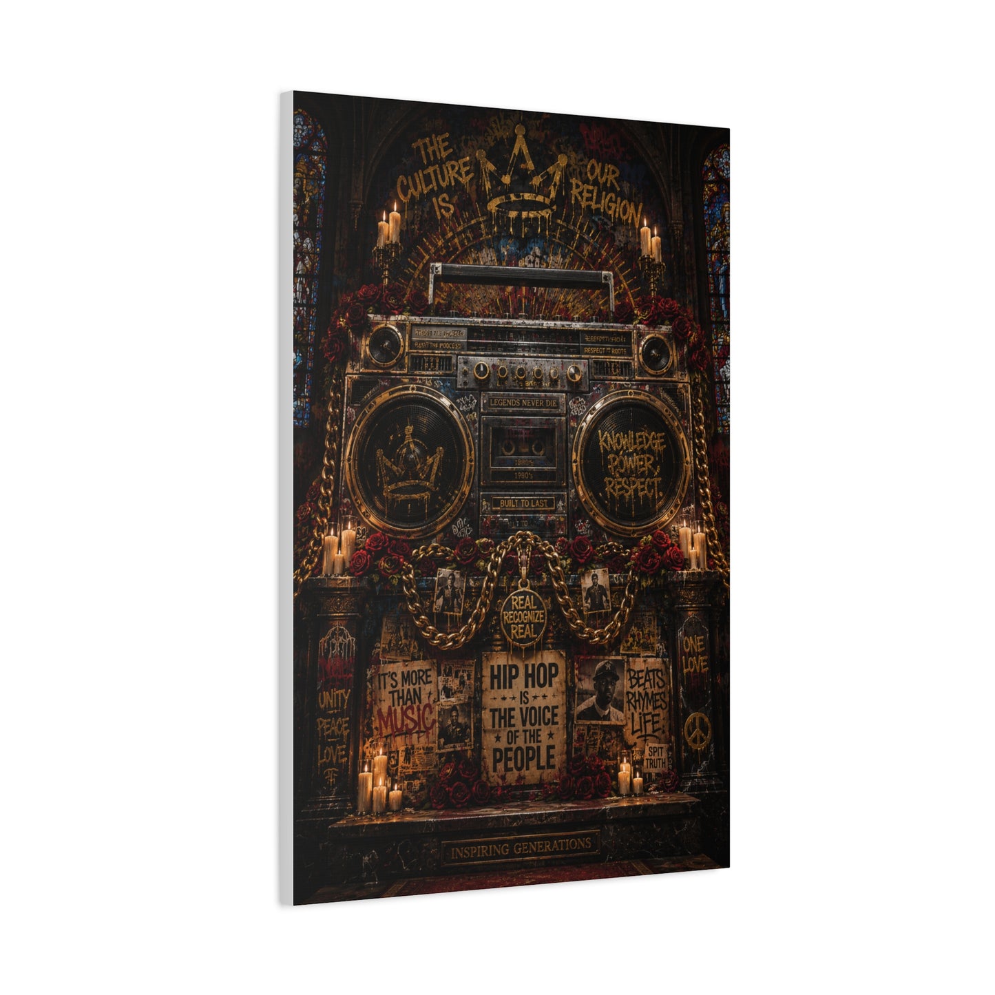 Hip Hop Cathedral Boombox Street Wall Art & Canvas Print