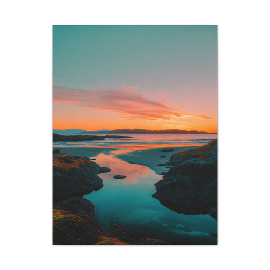 Coastal Sunset Horizon Reflection Wall Art & Canvas Print
