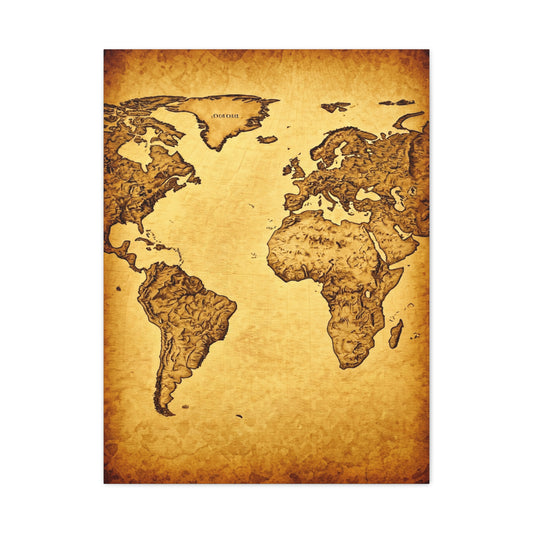 Vintage Portrait Sketch Map Background Wall Art & Canvas Print