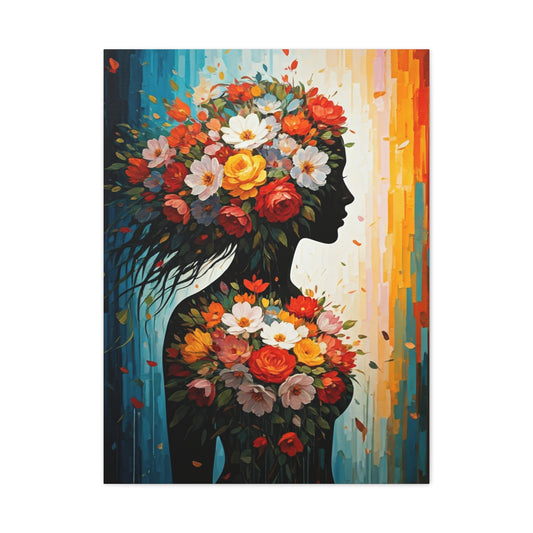 Floral Muse Silhouette Wall Art & Canvas Print