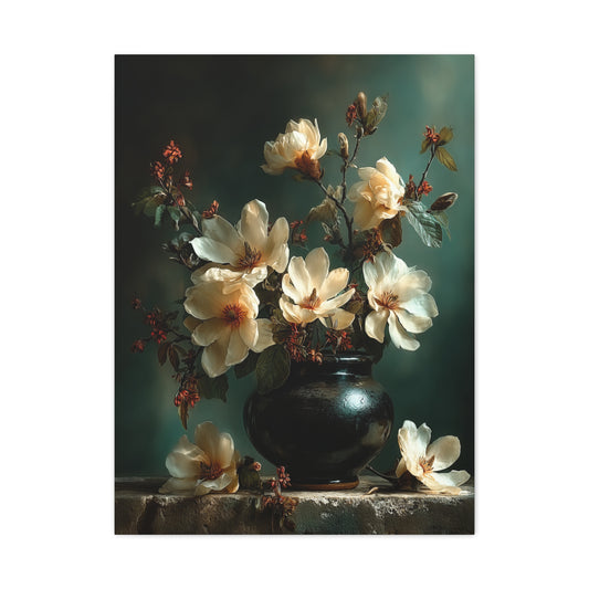 Magnolia Floral Still Life Wall Art & Canvas Print