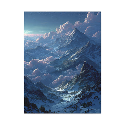 Himalayan Peaks & Cloud Sea Nocturne Wall Art & Canvas Print