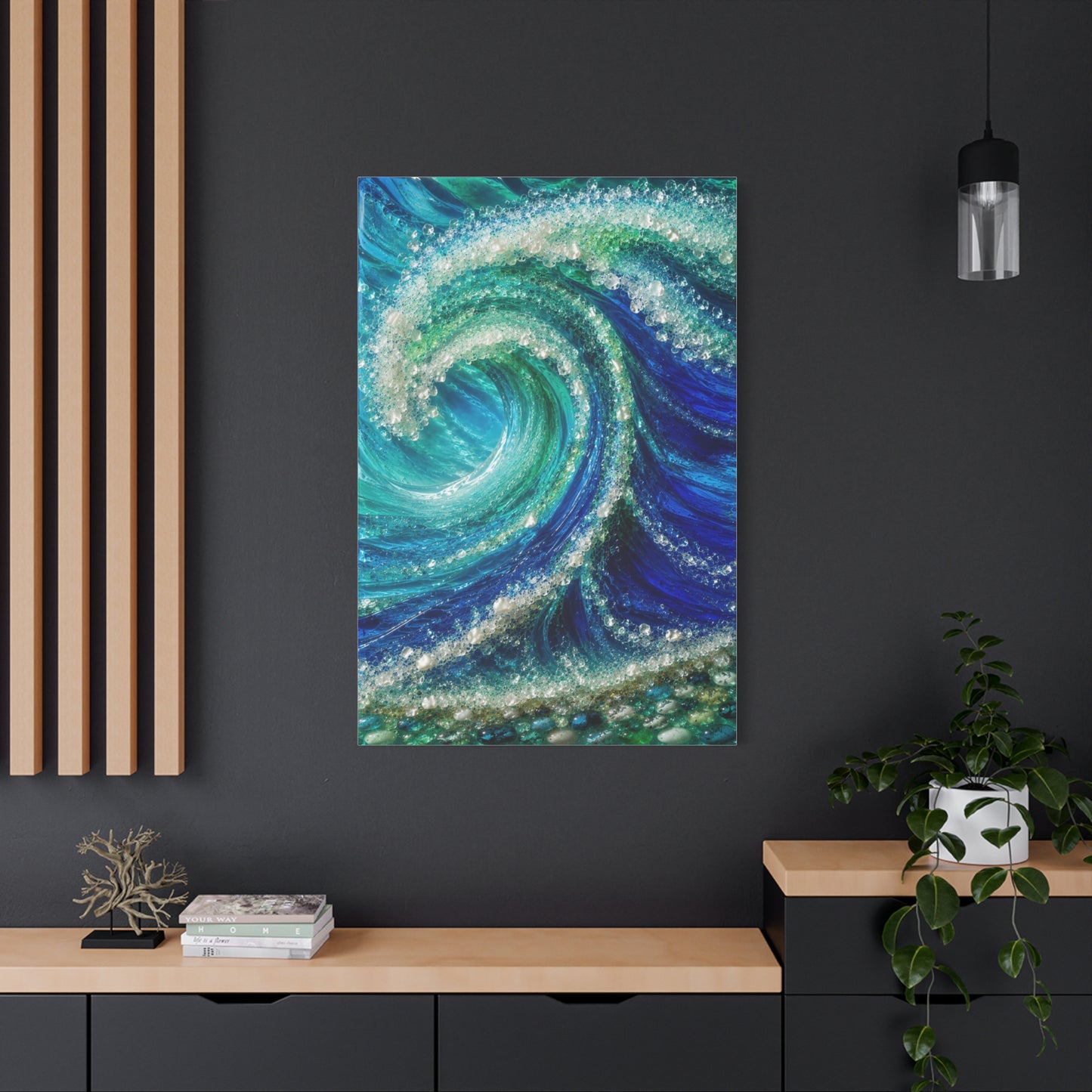 Crystal Ocean Curl Glass Texture Wall Art & Canvas Print