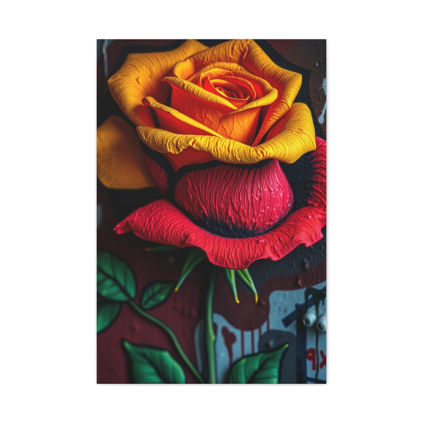 Opulent Petal Graffiti Canvas Wall Art & Canvas Print