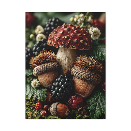 Woodland Harvest Still Life Wall Art & Canvas Print